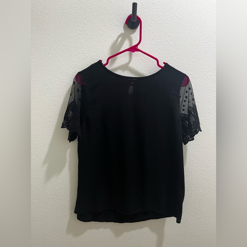 Paper moon black lace tee blouse
